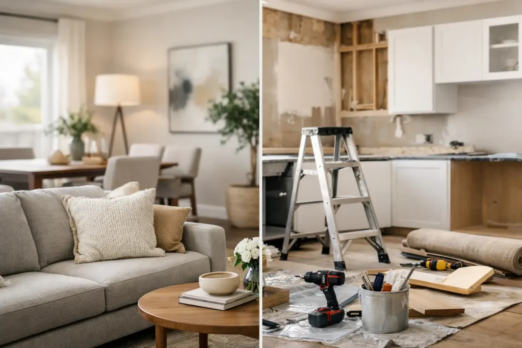 Staging Versus Renovating Before Sale: What Pays?